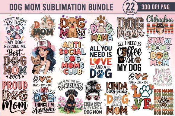 A Designer's Take on the Dog Mom Sublimation Bundle PNG