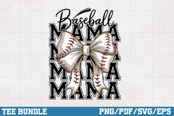 Baseball Mama SVG, Coquette Bow PNG