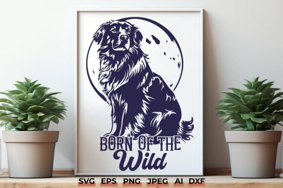 Design Review: Born of the Wild Dog SVG PNG Moon