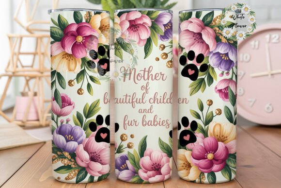 Dog Mom Floral Tumbler PNG