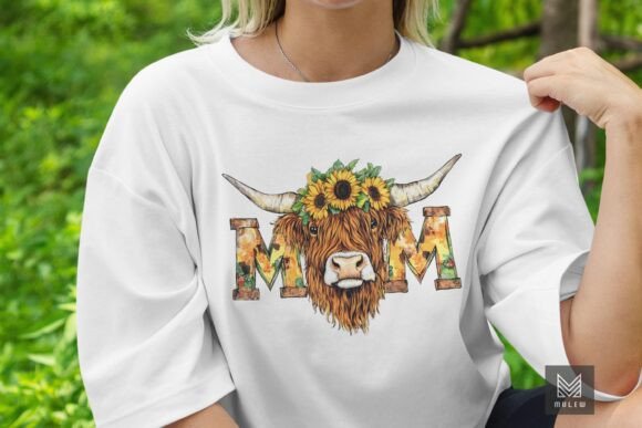 Higland Cow MOM Mother s Day PNG Design Review