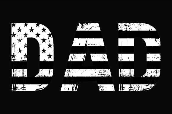Patriotic Father SVG: Dad Text Flag