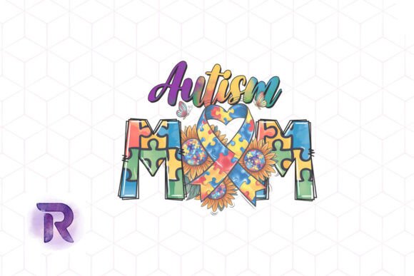 Sublimation Autism Mom Awareness PNG for Embroidered Projects